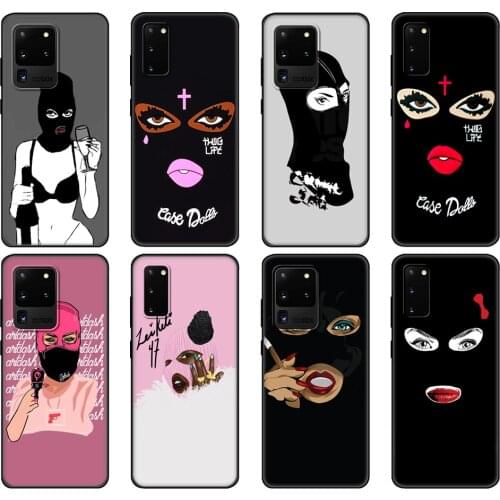 Black tpu Case For Samsung galaxy S20 /S20 PLUS/S20 ultra/S20+ /S20FE back cover Masked Goon Thug Life Teared Girl