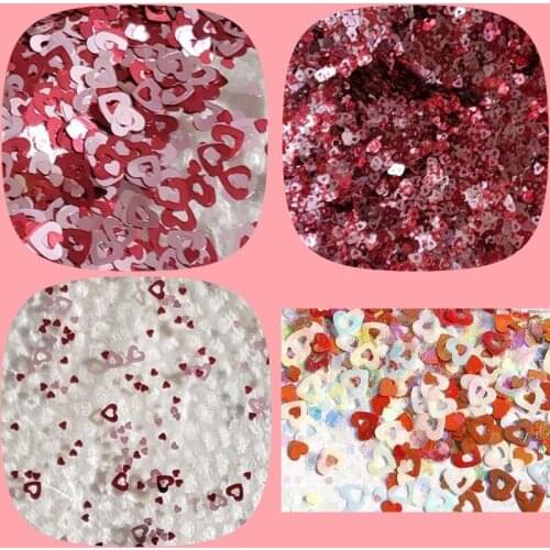 50g-1bag Heart Chunky Glitter 12Types for Nail Art Feel the Love- Heart shaped glitter 50g bag Valentines Day glitter, 0.1-3mm