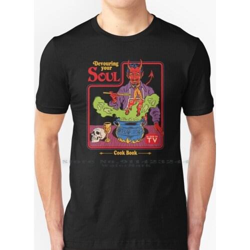 Devouring Your Soul T Shirt 100% Pure Cotton Devil Demon Hell Soul Cooking Retro 70s 80s Steven Rhodes Horror Occult Kitchen