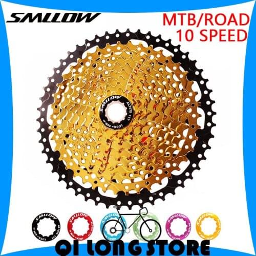SMLLOW 10 speed MTB/Road Bicycle Cassette Freewheel 11T-25T 28T 32T 36T 40T 42T 46T 50T Folding Bike Flywheel Cycling Accessorie