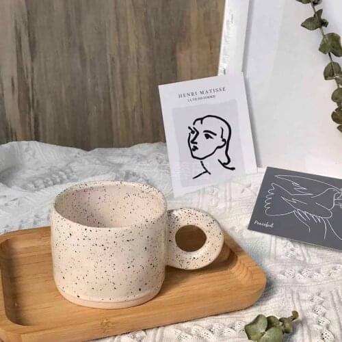 300ml Creative Ring Handle Ceramic Mug Candy Color Milk Coffee Cup Office Home Drinkware Microwave Oven Couple Handgrip Cups