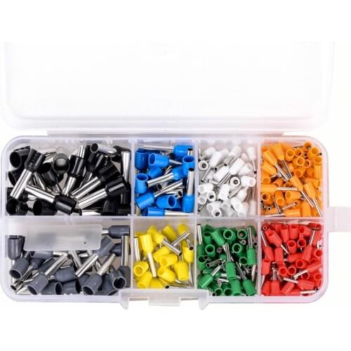 400PCS Wire Copper Crimp Connector Insulated Cord Pin End Terminals Set AWG 10-20 Terminal Electrical Crimp Connector Kit