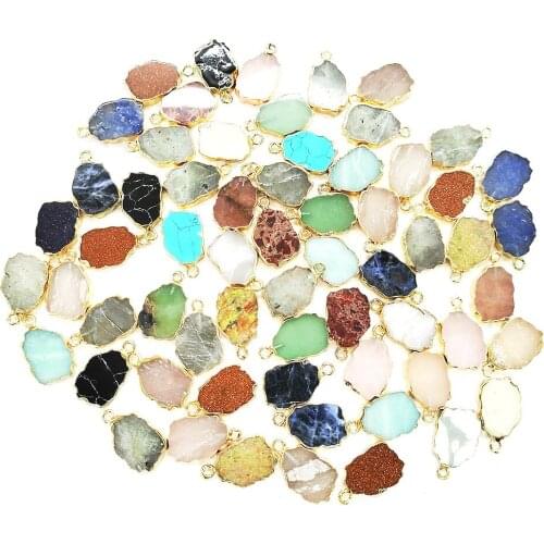 Natural Stone Amazon Pendant 14x17mm Exquisite Irregular Glittering Stone Pendant For Jewelry DIY Necklace Bracelet Accessory