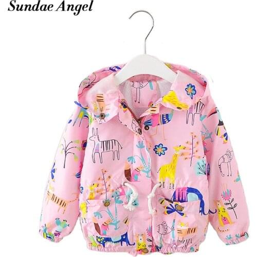 Sundae Angel Girl Jackets Girls Outerwear Coats Long Sleeve Hooded Cotton Kids Baby Animal Cartoon Windbreaker Outdoor Jackets
