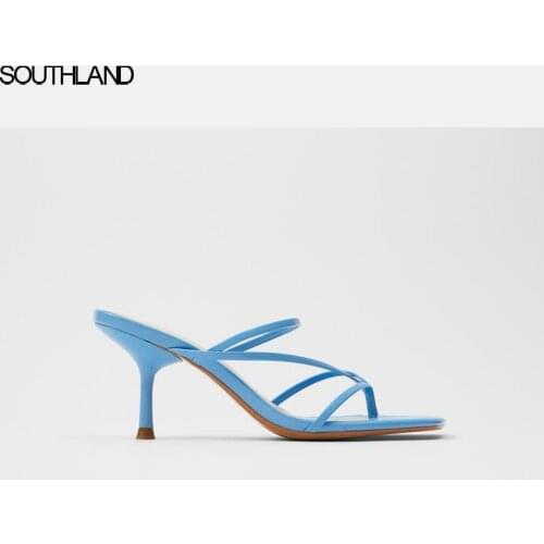 SOUTHLAND Summer sexy strap women sandals buckle square toe women sandals