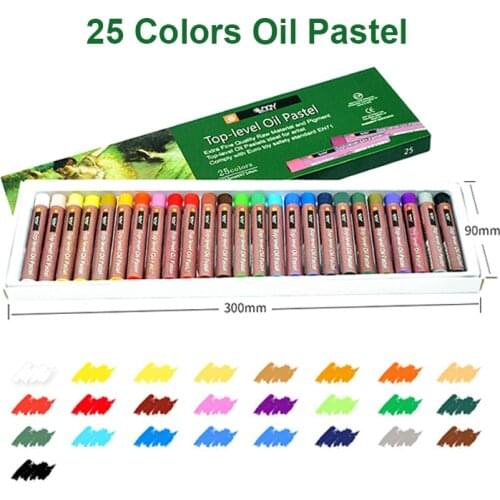 Crayons 25 Colors Soft Oil Pastels For Drawing Set Children Waxes Kids Gift