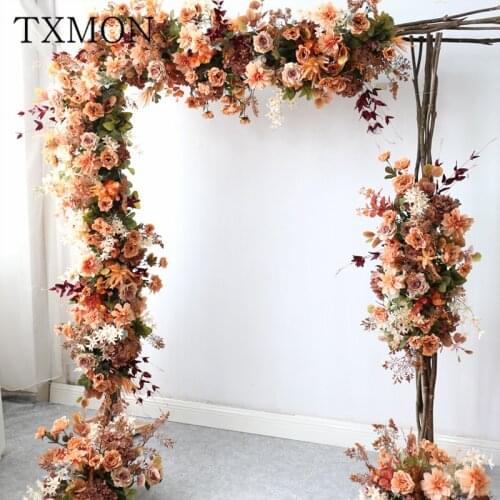 New European-Style Retro Villa Layout Flower Row Arch Wedding Cloth Field Door Setting Props Supplies Simulation Silk Flowers