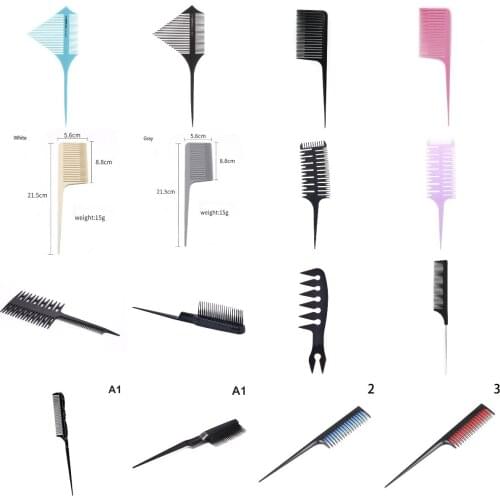 1PCS Highlighting Hair Comb ABS Weaving Highlighting Foiling Hair Comb For Dyeing Tail Combs Brush Separate Parting For Hair