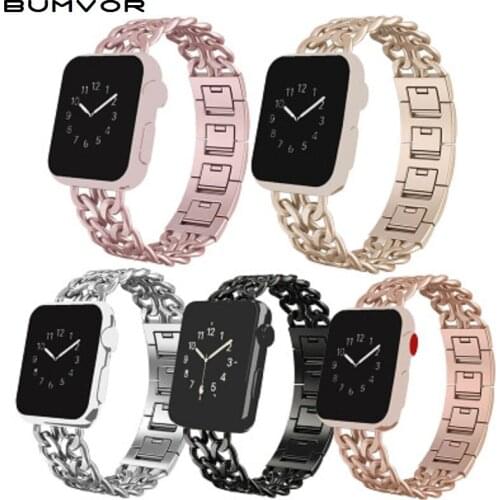 Apple Watch Band Rose Gold 5 4 40mm 44mm watchbands Stainless Steel Bracelet Strap Luxury band for iwatch Series 5 4 3 38mm 42mm