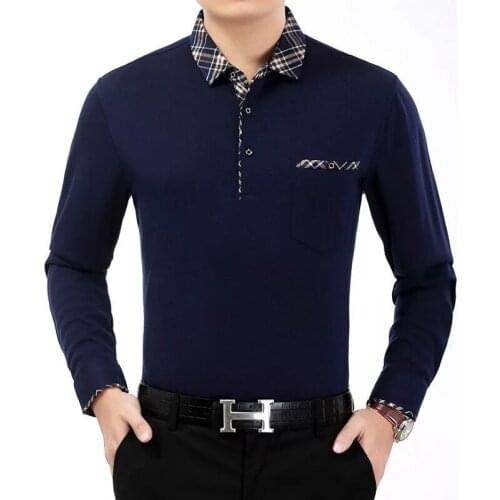 Classic Brand Men shirt Men Polo Shirt Men Long Sleeve Polos Shirt With Pocket Loose Size