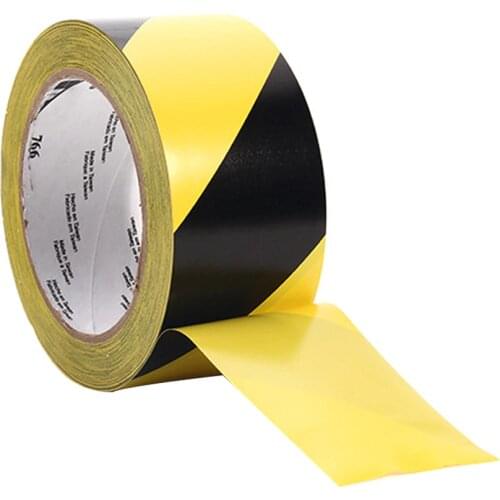 33mx50mm Self Adhesive Striped Social Distancing Dangerous Areas Wear-resisting Safety Marking Floors Waterproof Warning Tape