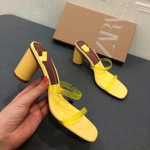 High Heels Women Transparent Heel Sandals Slippers Shoes Woman High New Women Shoes Women PVC Jelly Sandals Open Toedhke3