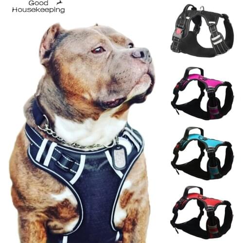 Big Dog Harness Breathable No Pull Small Medium Large Dog Vest Adjustbale Matching Leash Collar Reflective Pet Training Supplies