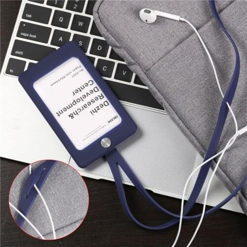 Silica gel Card Holder ID Card Holder Work Name Card Holders Business Work Card ID Badge Lanyard Holder Desk Accessories
