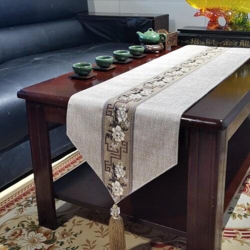 Fyjafon Table Runner Cotton Linen Khaki Table Runners 30*300cm Decorative Bed Runner 30*180 Table Runner Living Room Hotel
