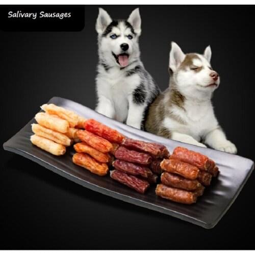 Dog Snacks 4 Flavors Salivary Sausage fresh Ham Beef Mutton Chicken Venison Training Rewards Cleaning Teeth Dog food