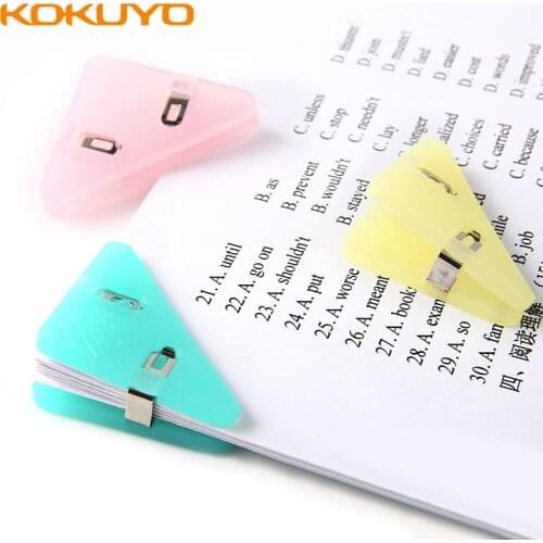 1pcs Kokuyo Triangle Type Right Angle Clip KURI-75 Plastic Ticket Clip Simple Color Creative Student Convenient Clamp