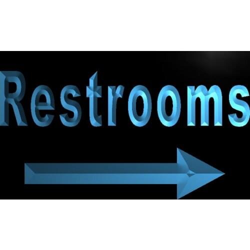 M049 Restrooms Toilet Arrow Right Led Neon Light Sign