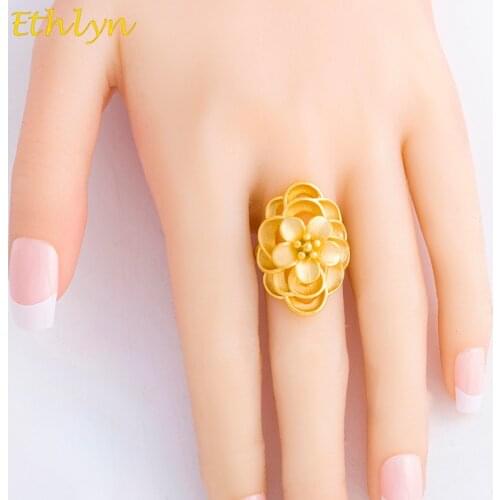 Ethlyn Ethiopian Gold Color Wedding Ring for Women Nigerian Somali African Fashion Ring Middle East Jewelry R72