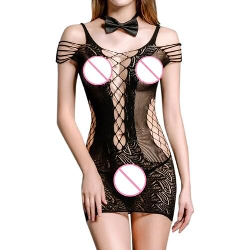 Sexy Women Sling Buttock Dress Hollow Interest Underwear Sleep Bra Skirt Bandage Exotic Underwear Ladies Sleepwear Nightdress