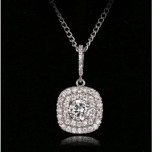 Emmaya Fashion Zircon Necklaces & Dazzling White Gold Color Pendant Necklace For Women Gift Wedding Party