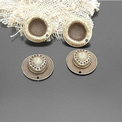 20902)10PCS 24MM Antique Bronze Zinc Alloy Hat Charms Pendants Diy Jewelry Findings Accessories Wholesale