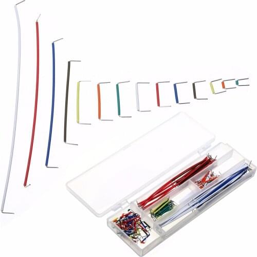 140pcs Solderless Breadboard Jumper 22 AWG Solid Wires Cable Kit Set with Plastic Box 9Colors