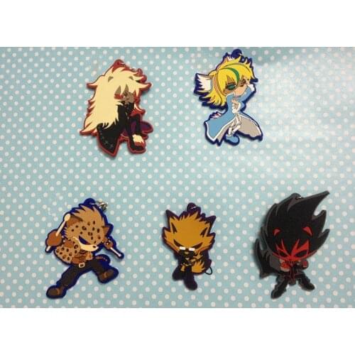 5 pcs/set Anime Show By Rock!! cosplay figures Crow,Aion,Yaiba,ROM pvc Phone Strap/Keychain Pendant Genuine Toys Free Shipping