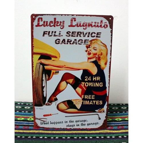 50pcs/lot Metal Sign shabby chic Full service Garage Vintage Metal signs man cave wall plaque G-46