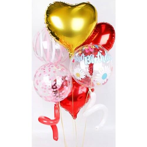 8Pcs Baby Shower Bobo Balloons Set Globes Helium Inflatable Printing Happy Birthday Bobo Balloon Ballon Wedding Party Decoration