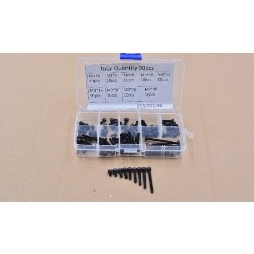 3D printer accessories 90pcs high strength alloy steel screw DIN912 M3 hexagon socket head cap 304 stainless