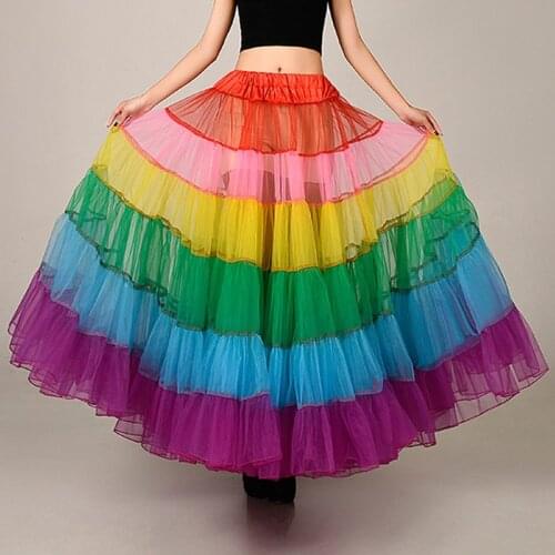 ANGELSBRIDEP Fashion Colorful Long Skirt A Line Crinoline Underskirt Petticoats For Prom Dresses Tutu Skirts