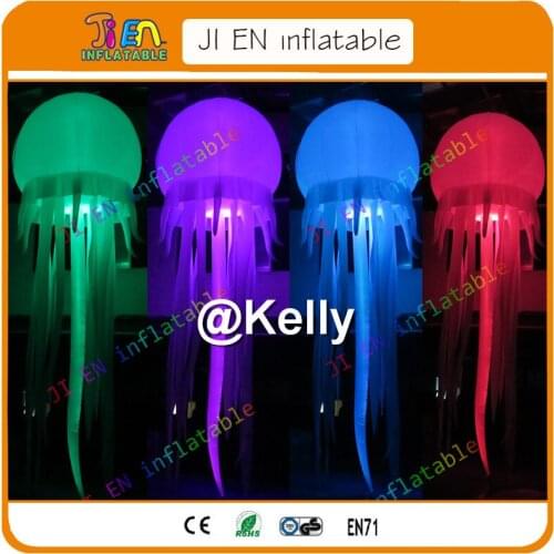 Free air shipping to door 2.5m dia color changing inflatable jellyfish balloon for hang or helium fly in sky party event balloon