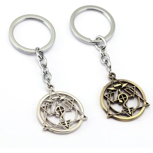 Fullmetal Alchemist Keychain Homunculus Circle Key Ring Holder Chaveiro Car Key Chain Pendant Anime Men Women Jewelry YS11896