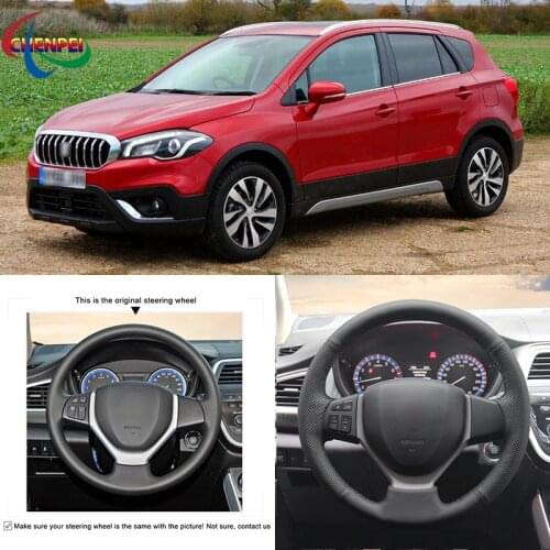 DIY Anti-Slip Wear-Resistant Steering Wheel Cover For Suzuki Swift 2011-2017 SX4 S-CROSS 2013 -2019 Car Interior Accessories