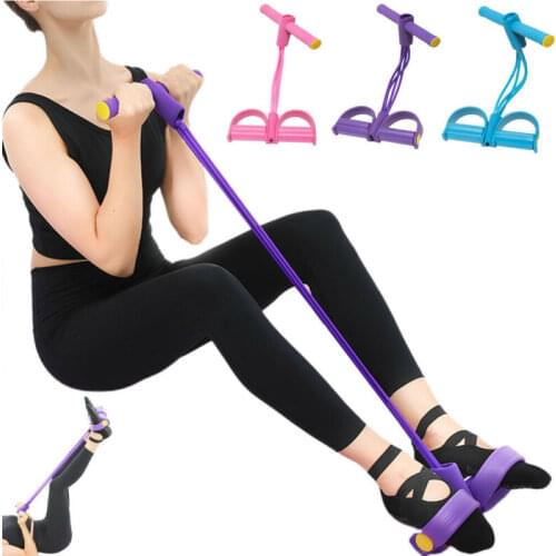 Fitness Gum 4 Tube Resistance Bands Latex Pedal Exerciser Sit-up Pull Rope Expander Elastic Bands Yoga equipment Pilates Workout