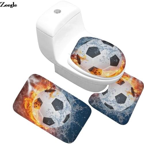 Zeegle Flannel Bathroom Bath Mat Anti-slip Foot Rug Carpet and Toilet Seat Cover Mat Home Decoration Memory Foam Toilet Mat Set