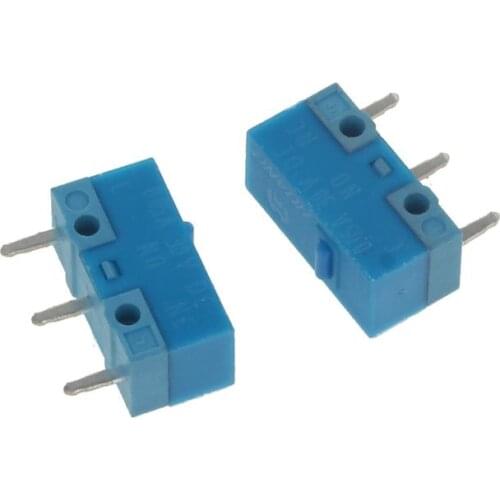 2Pcs Original HUANO Blue Dot Blue Shell 0.74N Mouse Micro Switch Gold Alloy Contacts 50 Millions Lifetime
