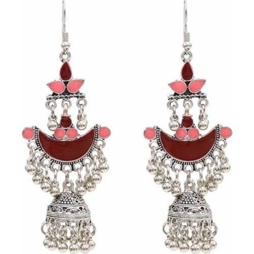 Indian Jhumki Jhumka Earring Handmade Resin Beads Thailand Piercing Earrings for Women Boho Vintage Fashion Party Jewelry Bijoux