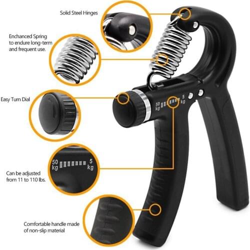 R Type Fitness Exerciser Strength Training Hand Gripper Finger Exerciser 50kg Arm Muscle Exerciser Gym Tool Muscle Grip Training