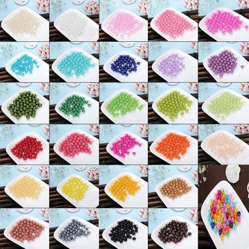 DIY color straight hole imitation pearls, bracelets, necklaces, jewelry accessories/6mm*100pc
