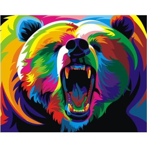 Painting By Numbers DIY Dropshipping40x50 50x65cm Color painting pop bear Animal Handmade Gift For Adult Unique Gift Home Decor