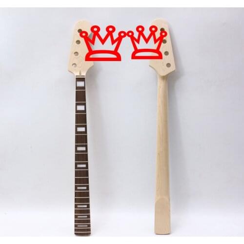 Maple Bass Guitar Neck 20 Fret 34 Inch Rosewood Block Inlay Paddle DIY Guitar