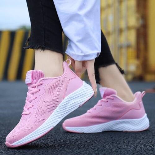 Sneaker Lace-up Shoes Wear-Resistant Soft Running Shoes Tennis Big Size 42 Breathable Sports Sneakers For Woman Chaussure Femme