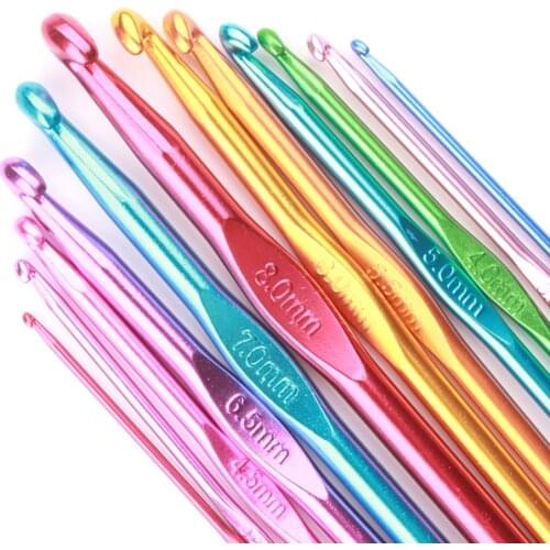 Stainless Steel Crochet Hooks/Needles 12Pcs/set Alumina Knitting Hooks 2-8mm Yarn Sewing Accessories Tools DIY Craft Knit Needle