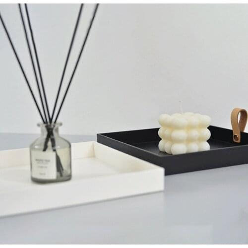 Square Storage Tray with Handle Desktop Sundries Storage Plate Decorative Jewelry Display Tray Makeup Organizer Organizer Pallet