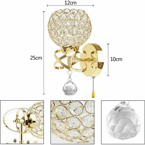 Lamp Indoor Lighting Wall Lamp Crystal Lights Decoration Bedside Wall Sconce Gold/Sliver For Modern Home Ligting
