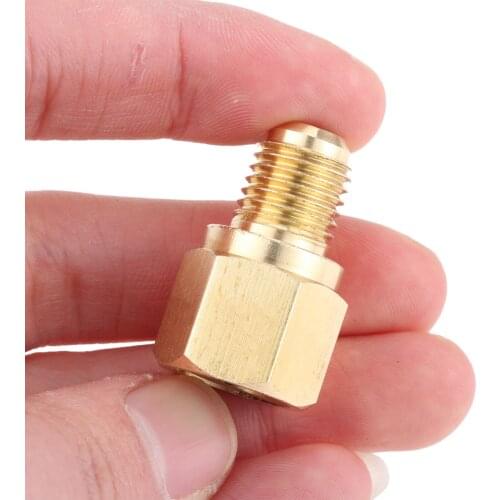 R134A Refrigerant Tank Adapter 1/4" Male to 1/2" Acme Female R134A Brass Vacuum Pump Adapter with AC Fitting Valve Core