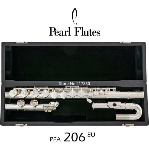 Hot Selling Pearl Alto Flute PFA-206EU G Tune 16 Closed Hole Keys Sliver Plated with case free shipping
