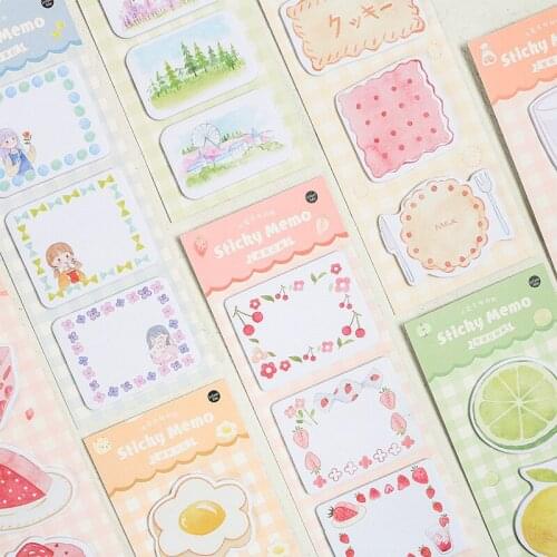 Cute Strawberry Paper Memo Pad Diary DIY Planner Message Sticky Notes School Stationery Notepad Office Supplies